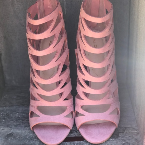 Light Pink Cut-out Caged Dress Sandals 8.5 - Picture 2 of 8